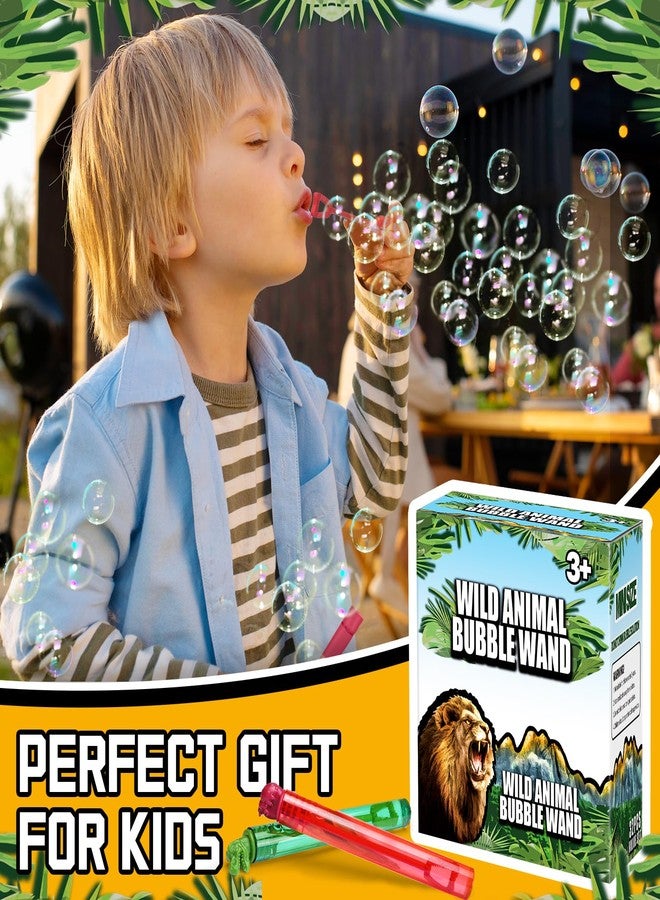 MAPIXO 32 Pack Wild Animal Party Favors for Kids, Mini Bubble Wands Bulk Toys, Jungle Birthday Decoration, Safari Goodie Bag, Pinata Stuffer Supplies, Zoo Prizes Box Filler, Lion/Dog Return Gifts for Toddler - Image 3