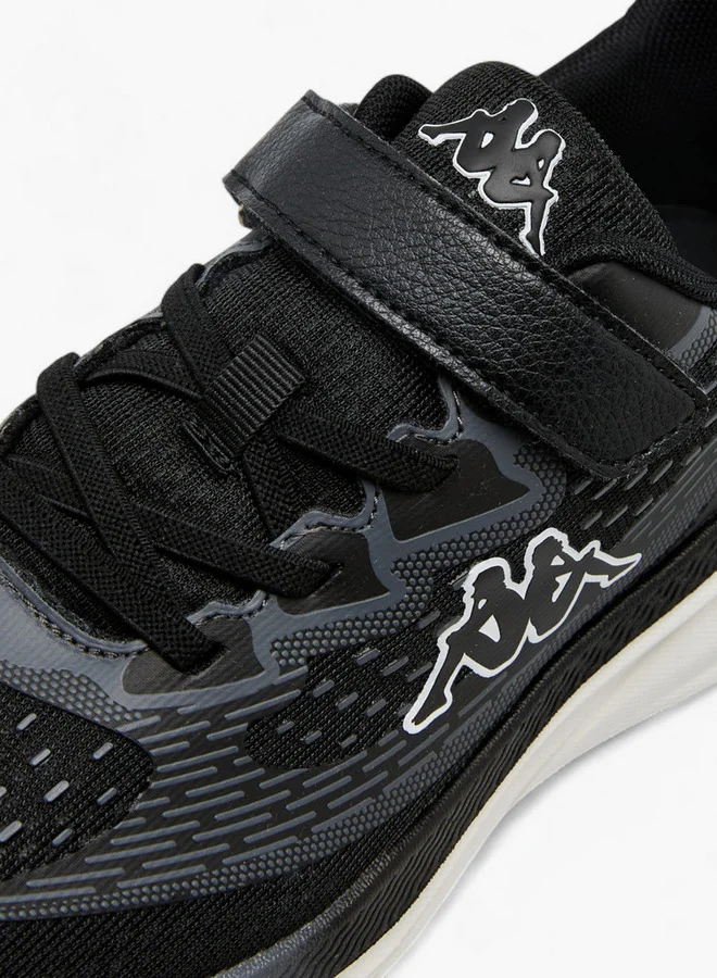 Kappa Boys' Logo Print Sports Shoes with Hook and Loop Closure