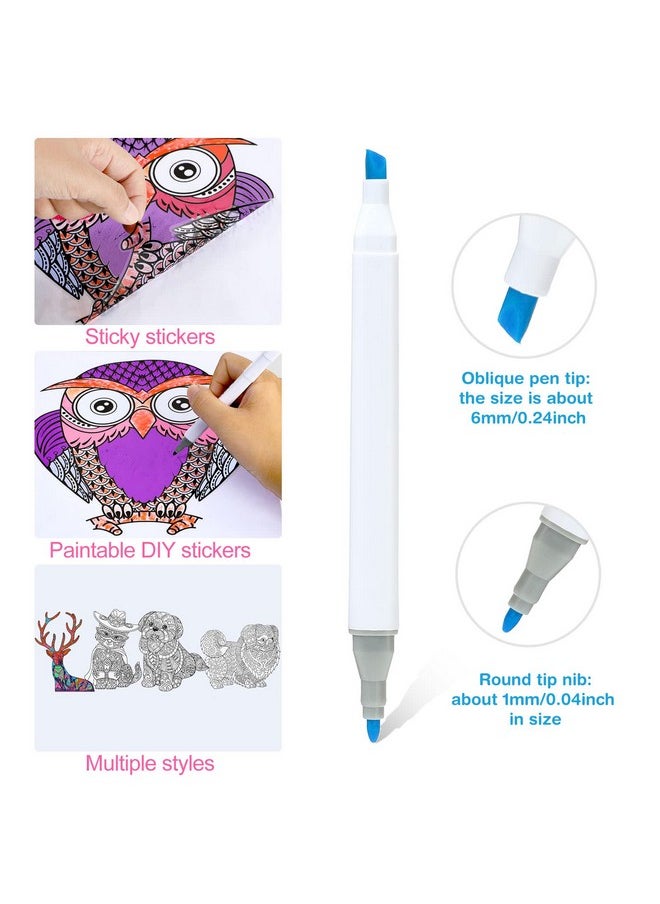 Leinuosen 28 Pcs Color Your Own Animal Mandala Window Clings And Markersdiy Kits For Adults Stained Glass Kit Window Art Craft Kits For Kids Women Teens Home Window Decorations  - Image 3