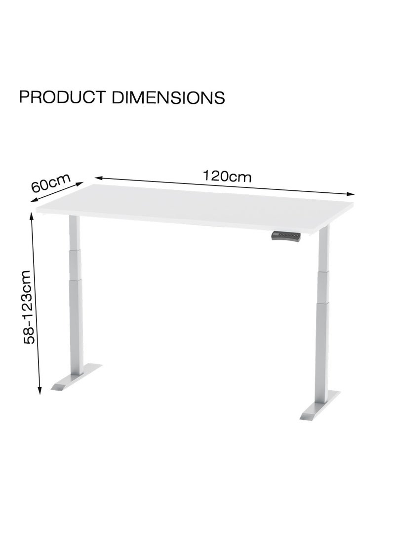 Flexispot - Flexispot Standing Desk Dual Motor 3 Stages Electric Stand Up Desk 120cmx75cm Height Adjustable Desk Home Office Desk White Frame + White Desktop - Image 1