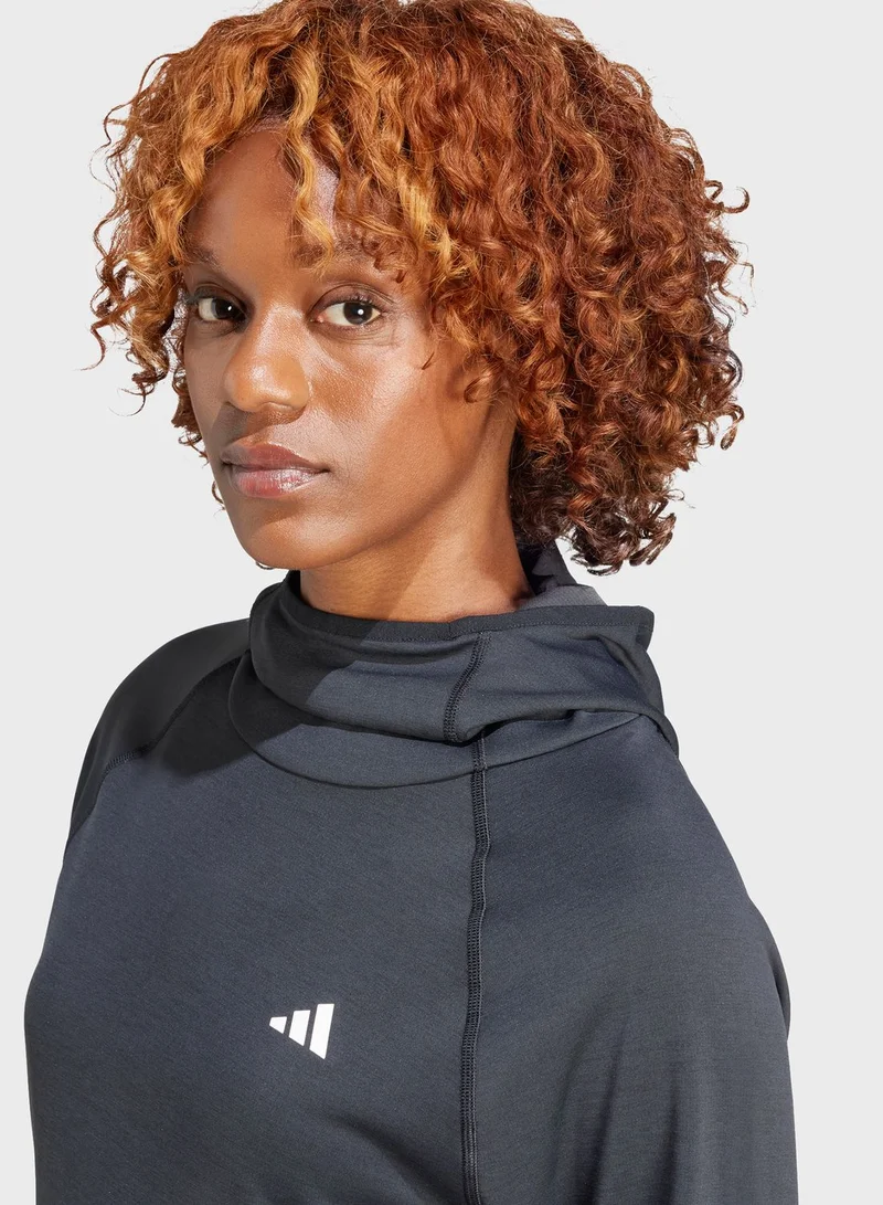 Adidas 3 Stripes Own The Run Hoodie