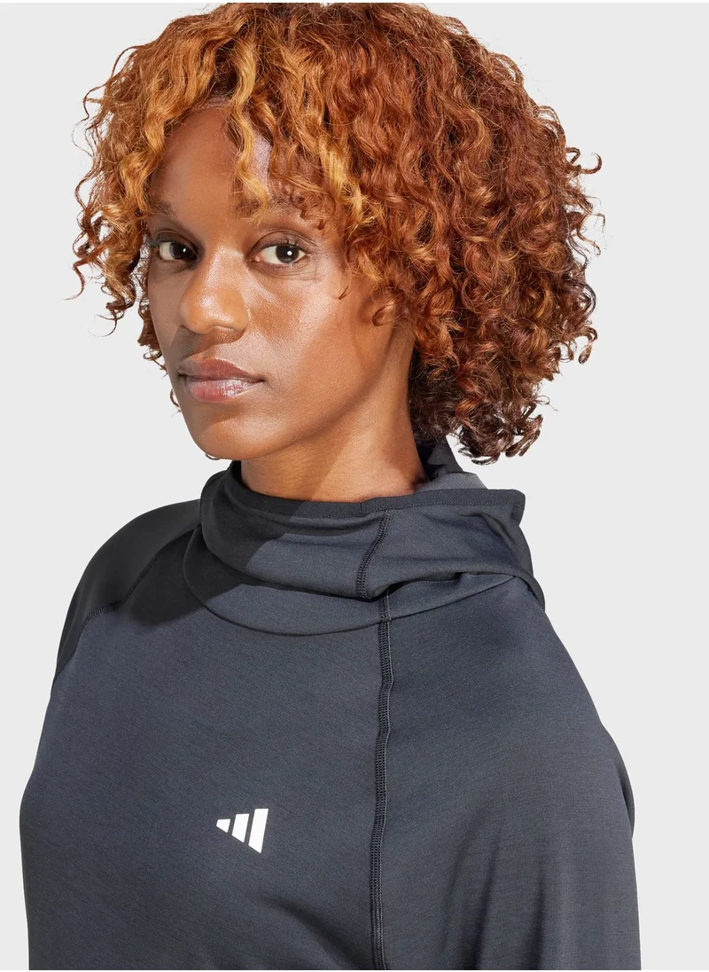 Adidas 3 Stripes Own The Run Hoodie