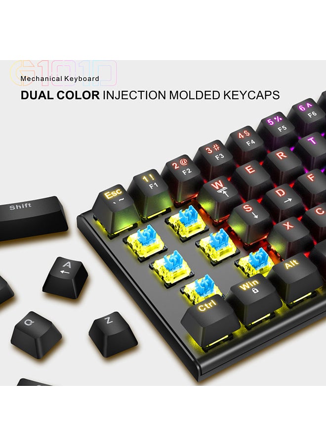 BAJEAL - Mechanical Keyboard Wired Gaming Illuminated Keyboard with Colorful Backlit Custom 63 Keys Office Keyboard - Image 1