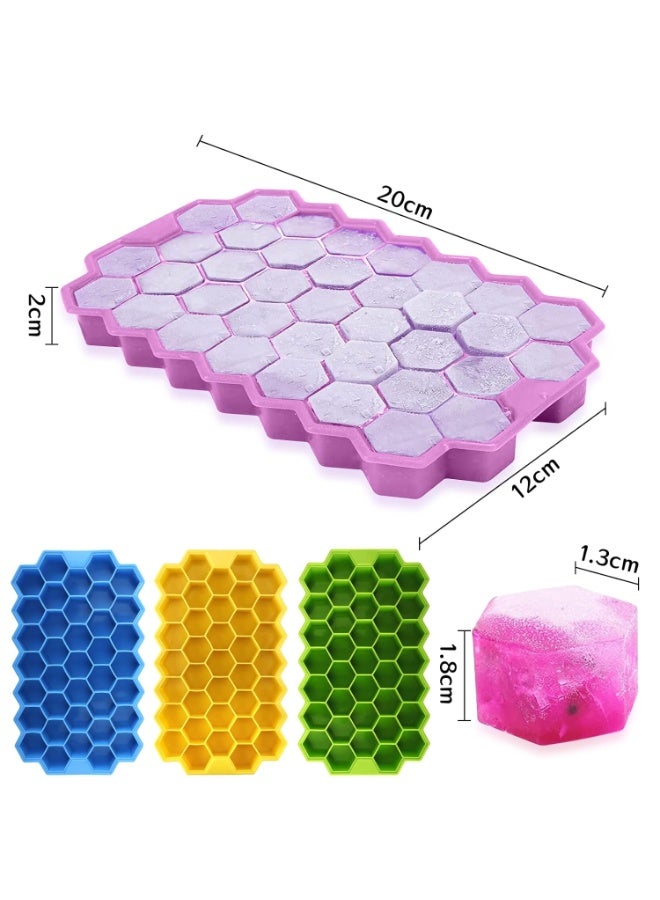 فالمر 2 × صينية مكعبات ثلج من السيليكون مع غطاء 74 مكعبًا، صينية مكعبات ثلج من السيليكون قابلة للتكديس، مناسبة لأطعمة الأطفال ومكعبات ثلج الفاكهة والجيلي والكوكتيلات والقهوة المثلجة والمشروبات الباردة والعصائر( متعدده الالوان) - Image 2