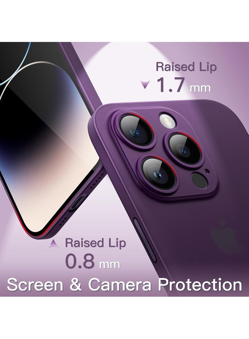 TIGER حافظة رفيعة للغاية لجهاز آيفون 14 برو ماكس 6.7 بوصة – 0.35 مم رقيقة وخفيفة الوزن بلمسة نهائية غير لامعة، حافظة صلبة بسيطة، حماية كاملة لعدسات الكاميرا، تدعم الشحن اللاسلكي، غطاء رفيع فاخر - Image 4