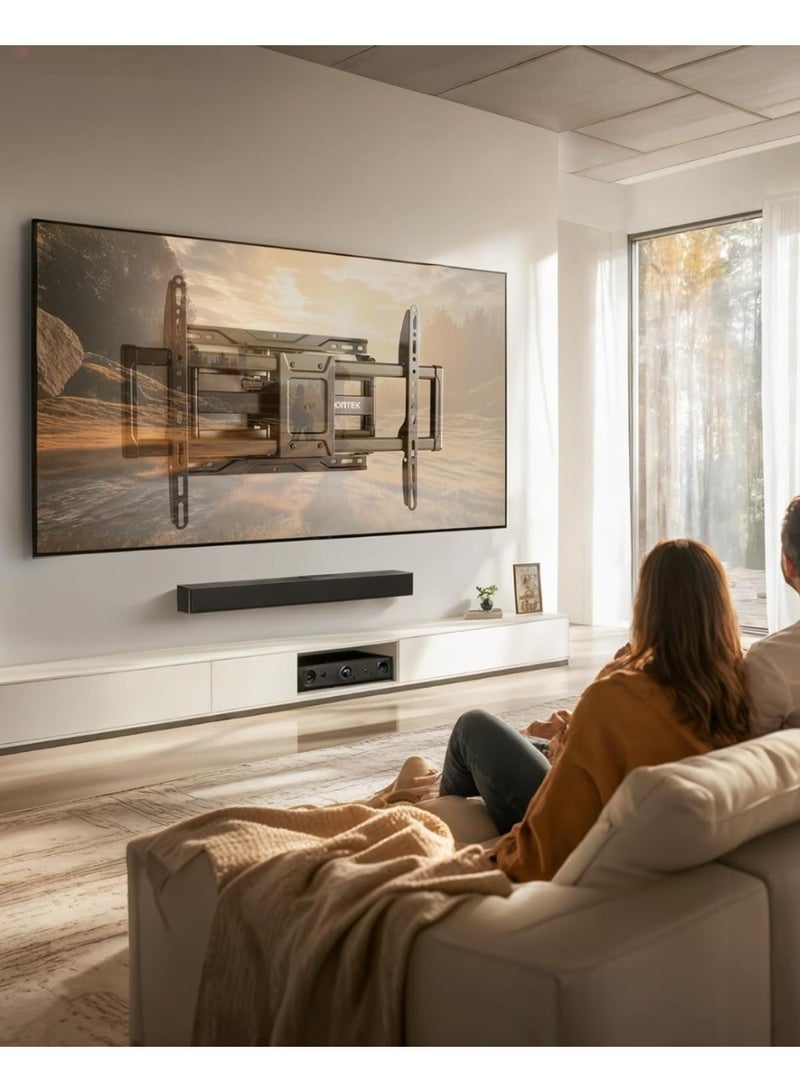 Fully Movable TV Wall Mount for 37-90 Inch TVs up to 75kg, Double Articulated Arms, Tool-Free Tilt, Swivel and Extending Function - Image 2