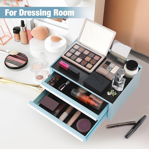 WORKPRO صندوق أدوات ميني WORKPRO بحجم 12.5" مع 2 درج و1 تخزين علوي مفتوح، صندوق أدوات معدني صغير مع بطانات PVC وأقدام PP، صندوق أدوات من الصلب المدلفن على البارد مع بطانات الأدراج وأقراص مغناطيسية - Image 5