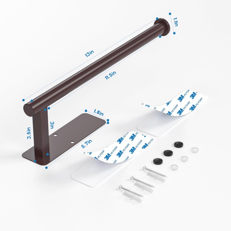 ASTOFLI Paper Towel Holder Under Cabinet No Drilling, Self Adhesive Paper Towel Holder Wall Mount for Kitchen Rack, Under Counter Napin Holder No Drill, RV, 304 Stainless Steel, Oil Rubbed Bronze - Image 2