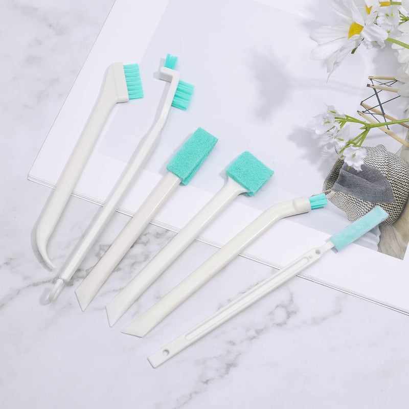 Savita 16Pcs Small Household Cleaning Brushes, Tiny Cleaning Brush Set Micro Scrubber 8 in 1 Detail Sponge Cleaning Brush Small Holes Corner Space Keyboard Bottle Tile - Image 3