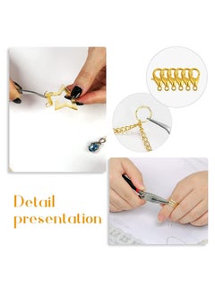 SYOSI 65 Feet Jewelry Making Chains, 2 mm Jewelry Necklace Chain Roll with Jump Rings, Lobster Clasps, Pliers and Tweezers, Accessories for DIY, Bracelets, Anklet (Gold)  - Image 3