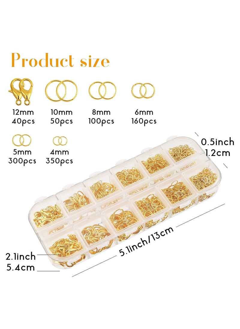 SYOSI - 65 Feet Jewelry Making Chains, 2 mm Jewelry Necklace Chain Roll with Jump Rings, Lobster Clasps, Pliers and Tweezers, Accessories for DIY, Bracelets, Anklet (Gold) - Image 1