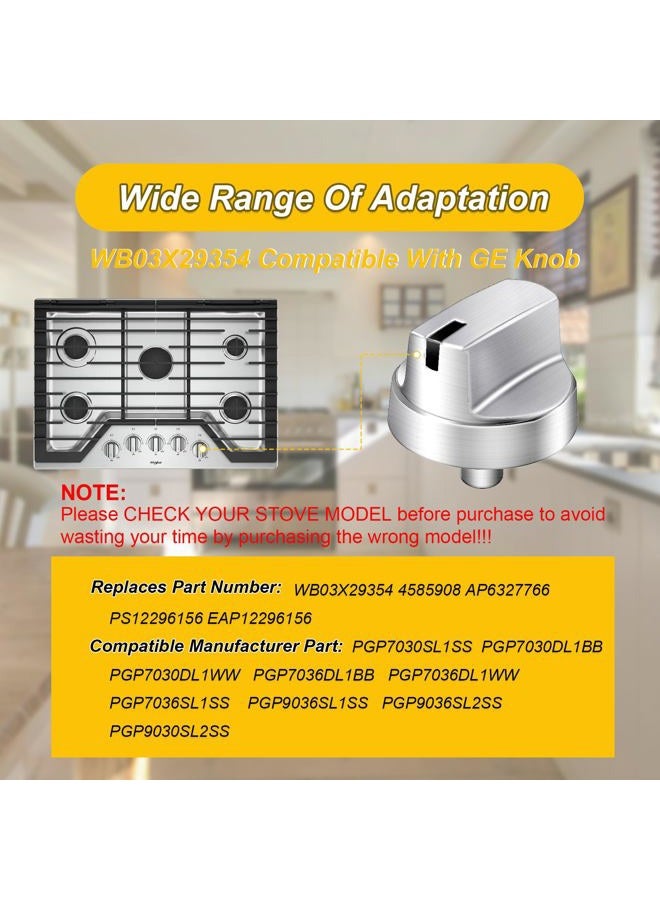EIOLWJIEO WB03X29354 لمقابض موقد الغاز من GE، استبدال مقبض سطح الموقد لرقم القطعة WB03X29354 AP6327766 4585908، مقبض بديل لموقد حارق GE PGP9030SL1SS PGP7030SL1SS PGP7030DL1BB، 5 عبوة - Image 4