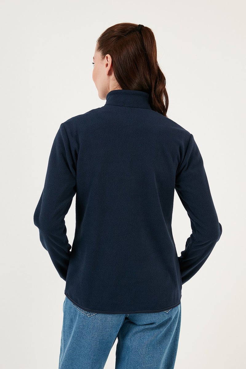 Lela Slim Fit Soft Textured Anti-Pilling Non-Pilling Half Zipper Polar Women's POLAR 5907000 - Image 5