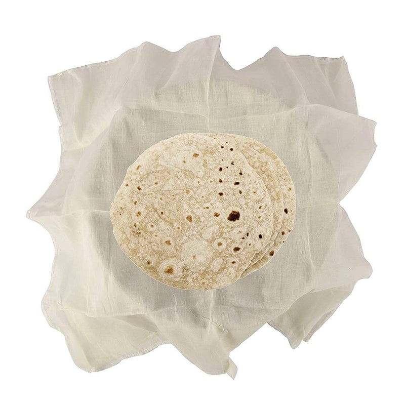 AKADO AKADO Muslin Cotton Roti Cover Tortilla Bread Covering Cloth Square Shape Hot case Kitchen Chapati Cloth Wrap Roti Cover 18x18 Inch Off White 6 pcs  - Image 1