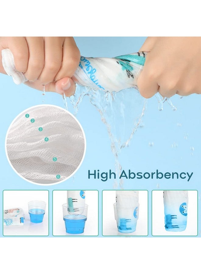 لوكسي مناديل التجشؤ من Looxii مصنوعة من قماش موسلين قطني بنسبة 100%، مقاس كبير 20 × 10 بوصة، ناعمة للغاية وعالية الامتصاص، عبوة من 6 قطع من قماش التجشؤ للأطفال للأولاد والبنات (ألبيكا) - Image 4