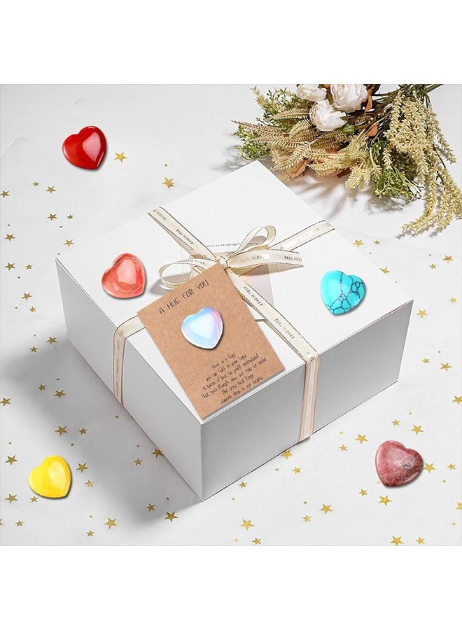 meayul Greeting Card, 8 Sets Pocket Hug Token Bulk Hug Cards with Heart Shape Natural Stones and Sticker,Hug Bulk Gifts Greeting Cards for Women,Exchange Cards Relationship Gift for Family Colleague Social Present - Image 3