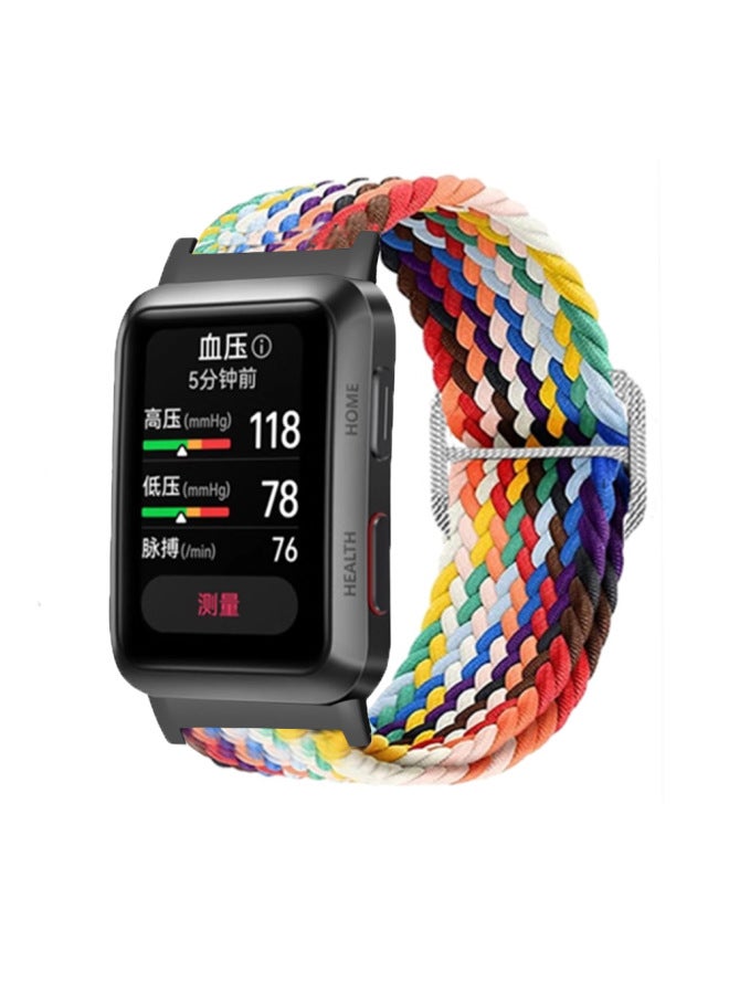 Lumoss Nylon Woven Bracelet For HuaweiWATCH D Smart Band Elastic Knitted Sporty Casual Wristband Universal Fit 20g-Color:Pink White
