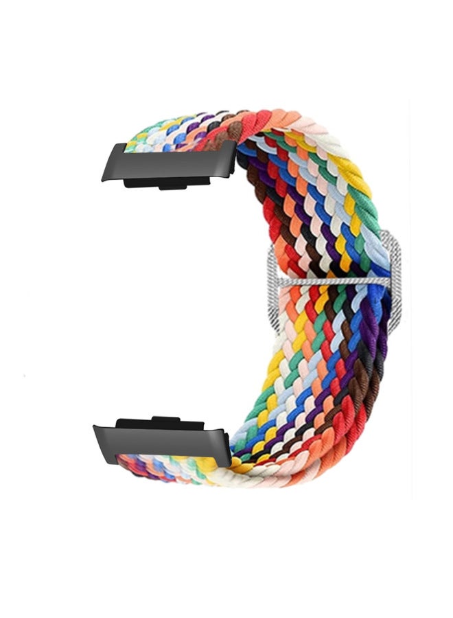 Lumoss Nylon Woven Bracelet For HuaweiWATCH D Smart Band Elastic Knitted Sporty Casual Wristband Universal Fit 20g-Color:Pink White