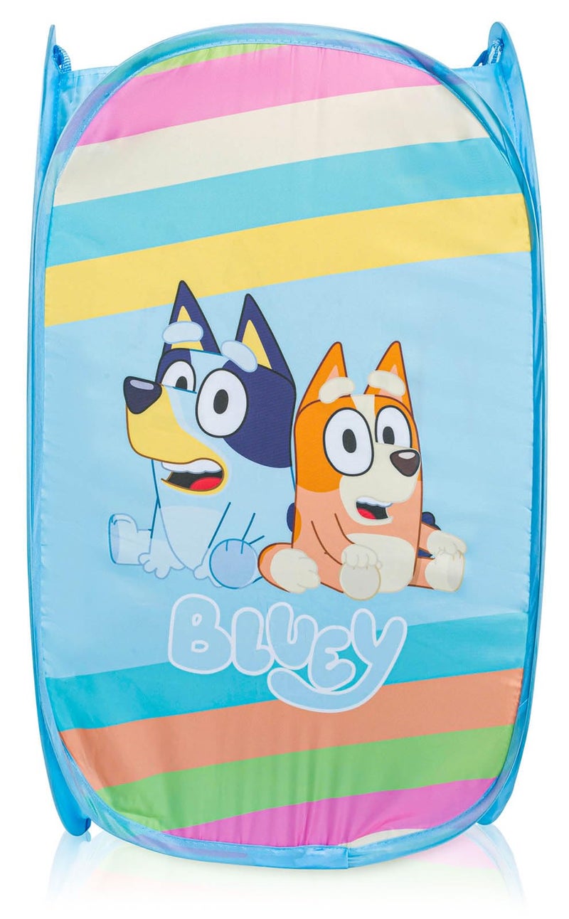 Jay Franco Bluey Pop Up Hamper - Bluey and Bingo Mesh Laundry Basket/Bag with Durable Handles - Storage for Clothes and Toys - Image 1