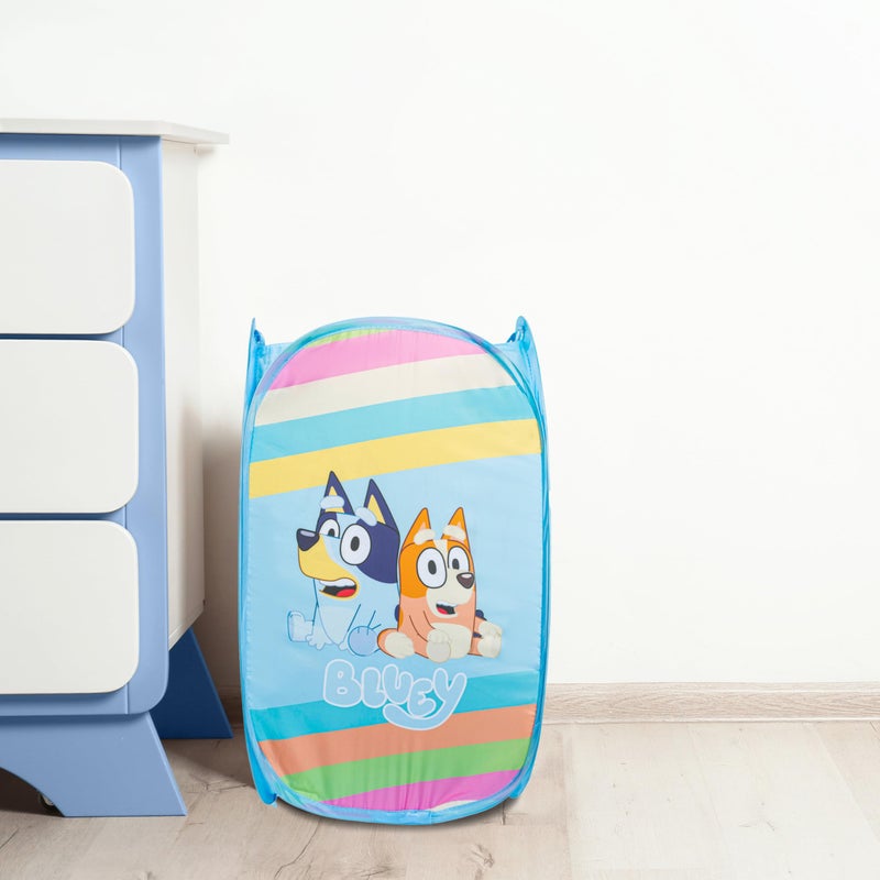 Jay Franco Bluey Pop Up Hamper - Bluey and Bingo Mesh Laundry Basket/Bag with Durable Handles - Storage for Clothes and Toys - Image 2