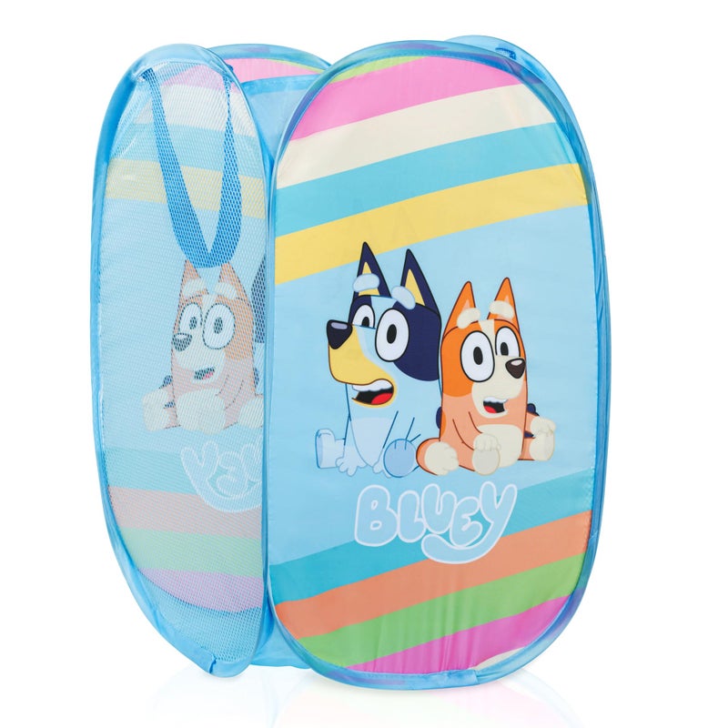 Jay Franco Bluey Pop Up Hamper - Bluey and Bingo Mesh Laundry Basket/Bag with Durable Handles - Storage for Clothes and Toys - Image 4