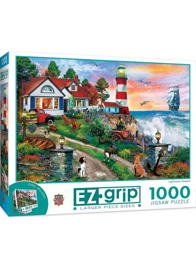 MasterPieces 1000 قطعة لغز بازل سهل الإمساك للبالغين والعائلة أو الأطفال حراس المنارة 23.5"X34" - Image 2