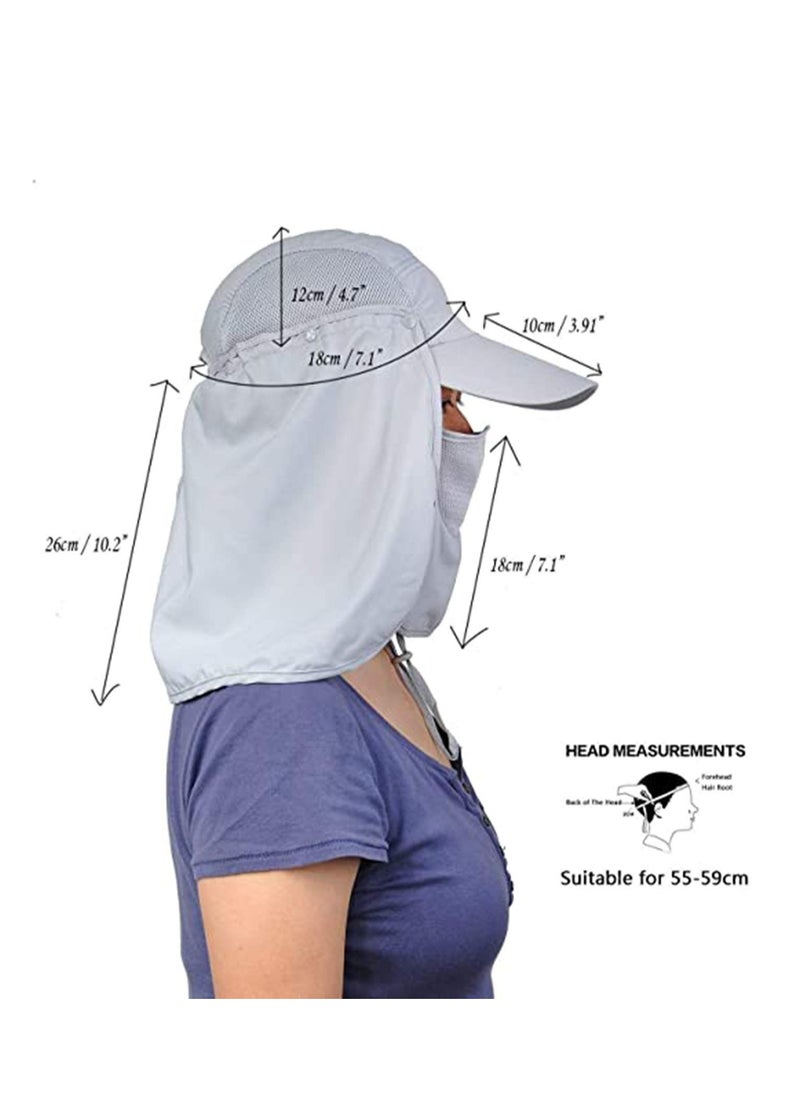 KASTWAVE UV Protection Mask UPF 50+ Folding Fishing Hat Removable Adjustable Legion Hat Quick Dry Sun Hat Hunting Hat  - Image 5