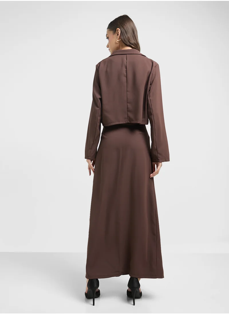 Khizana Cropped Blazer & Skirt Set