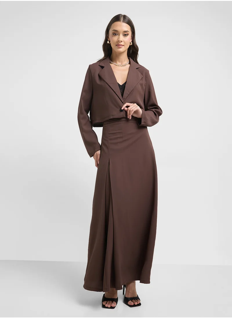 Khizana Cropped Blazer & Skirt Set