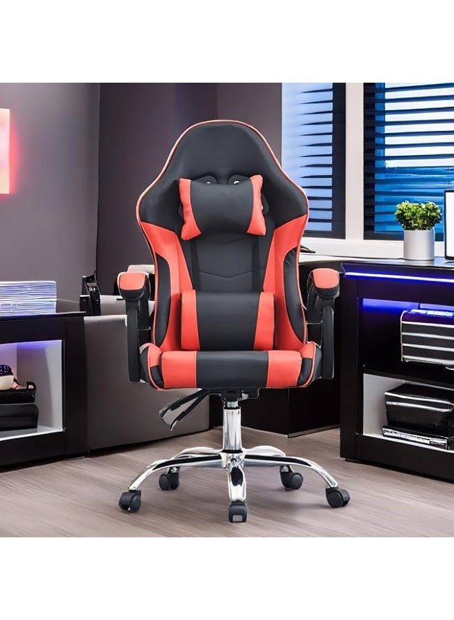 Comfortable gaming chair with wheels, swivel backrest, and neck support — premium work chairs with a heavy-duty weight capacity of up to 208 kg - Image 1