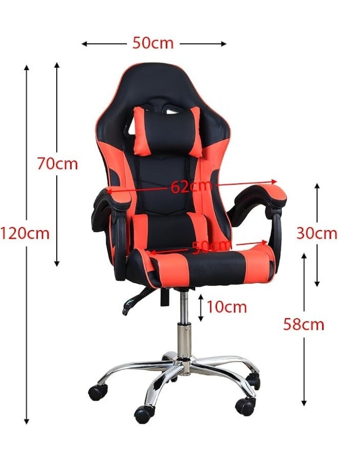 Comfortable gaming chair with wheels, swivel backrest, and neck support — premium work chairs with a heavy-duty weight capacity of up to 208 kg - Image 2