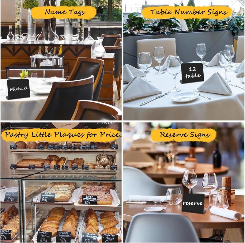 Pintuson 40 Pack Food Labels for Party Buffet - 4"x3" Mini Chalkboard Signs - Food Signs for Buffet - Catering Supplies Buffet Display for Food Display, Pastry Tags, Price Tags, Name Tags - Image 5