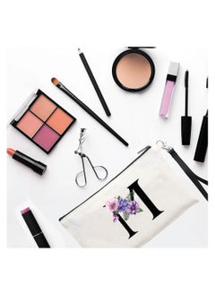 PRINTSHOP4ME Initial Monogram Travel Makeup Bag for Women Unique Birthday Gifts for Mother - Bride Bridesmaid Cosmetic bag - Initial Canvas Makeup Bag Gifts with Zipper (M)  - Image 2