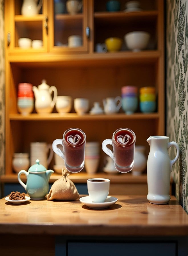 Mozff 2 Pcs Miniature Coffee Cups Model Dollhouse Ornament Dollhouse Decoration Mini Decor Doll House Accessories Miniature Dollhouse Accessories (Random Pattern) - Image 5