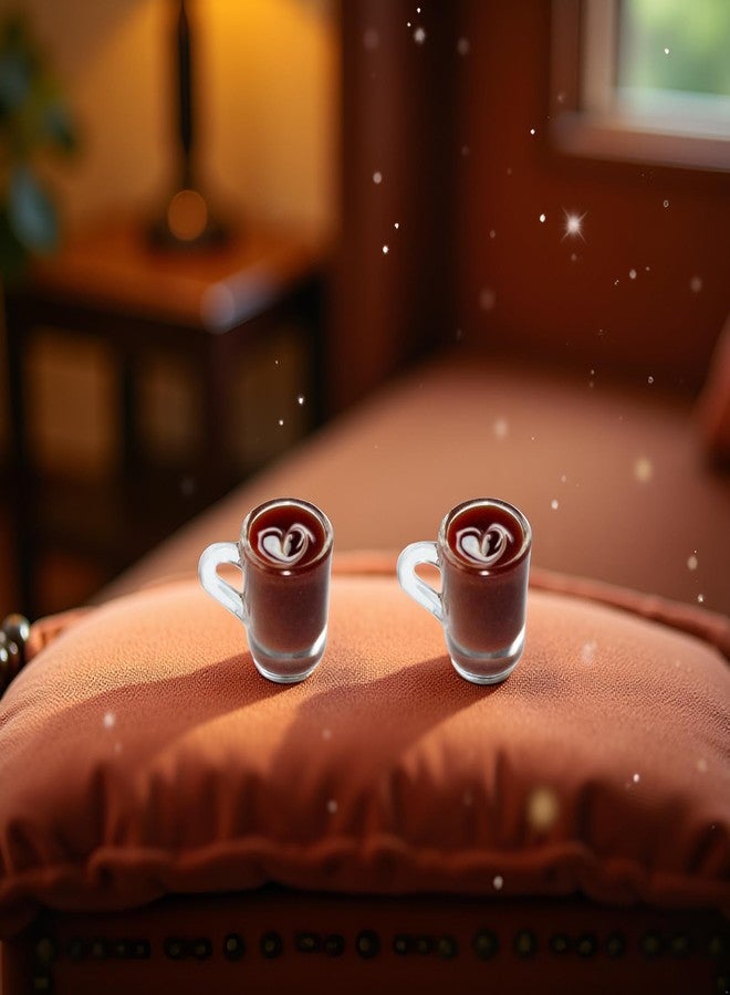 Mozff 2 Pcs Miniature Coffee Cups Model Dollhouse Ornament Dollhouse Decoration Mini Decor Doll House Accessories Miniature Dollhouse Accessories (Random Pattern) - Image 3