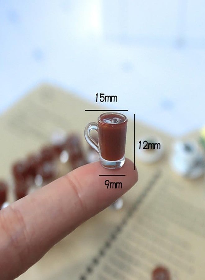 Mozff 2 Pcs Miniature Coffee Cups Model Dollhouse Ornament Dollhouse Decoration Mini Decor Doll House Accessories Miniature Dollhouse Accessories (Random Pattern) - Image 2