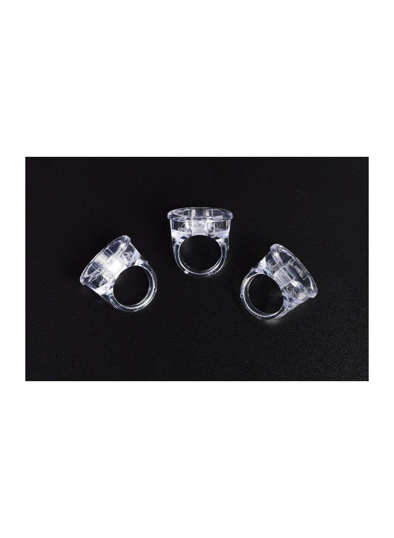 Generic 3 PC Microblading Transparent Tattoo Pigment Ink Ring Cups With Lid Cover Cap - Image 3