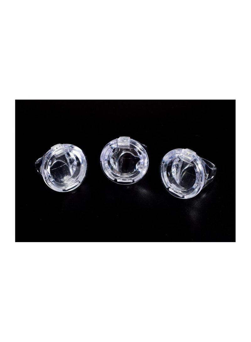 Generic 3 PC Microblading Transparent Tattoo Pigment Ink Ring Cups With Lid Cover Cap - Image 2