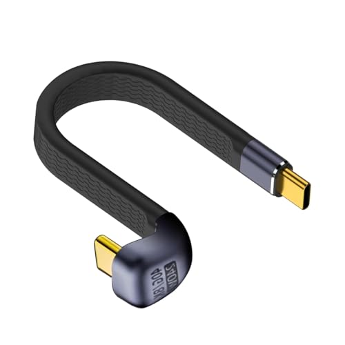 MICROWARE Short USB C Cable 5inch, U Shape 180 Degree USB C Cable (PD 3.1 240W, 40Gbps, 8K@60Hz), Flat Type C Charging Cord Compatible for iPhone 15, External SSD, Docking Station,(U Shape) - Image 1