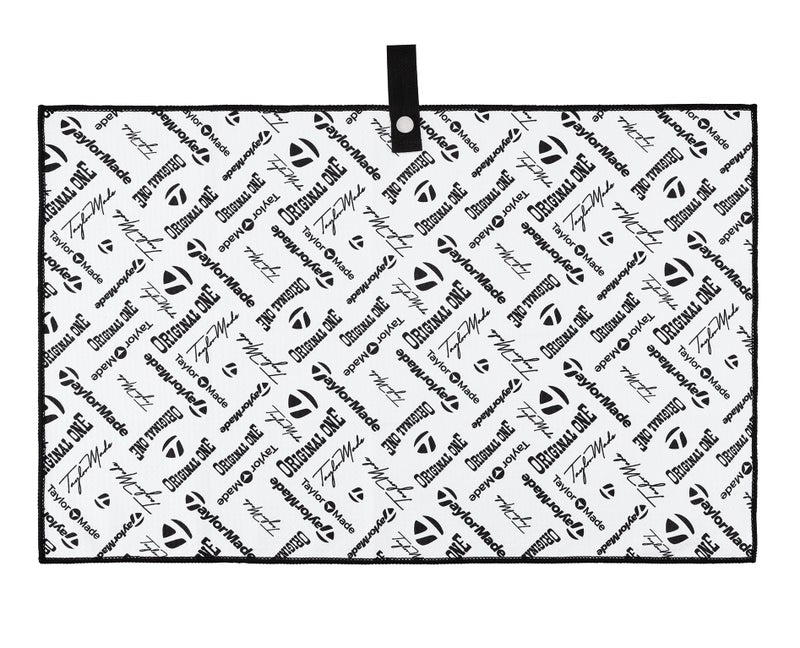 TaylorMade Golf Logo Microfiber CART Towel, Black, 15"X 24" - Image 1