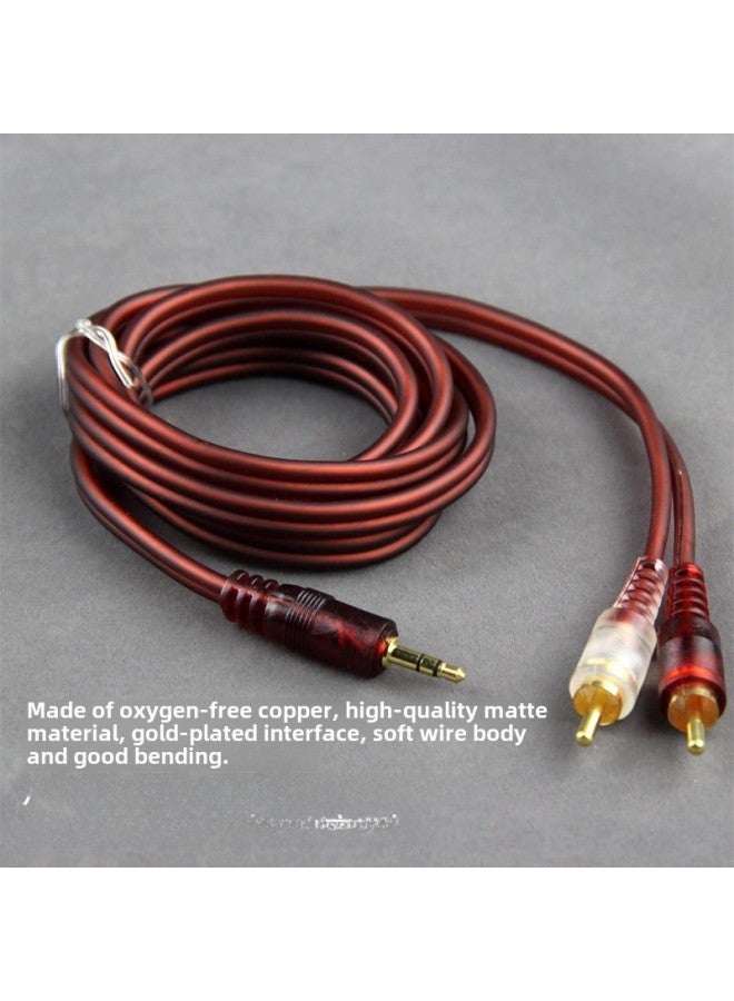 كابل صوت مزدوج المنفذ 3.5 مم إلى RCA مزدوج للهاتف المحمول ومكبر الصوت ومضخم الصوت ووصلة مضخم الصوت عالية الجودة خالية من الأكسجين النحاس اللون: برتقالي طول الخط: 5 متر - Image 3