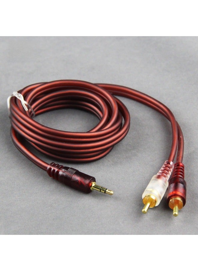 كابل صوت مزدوج المنفذ 3.5 مم إلى RCA مزدوج للهاتف المحمول ومكبر الصوت ومضخم الصوت ووصلة مضخم الصوت عالية الجودة خالية من الأكسجين النحاس اللون: برتقالي طول الخط: 5 متر - Image 5