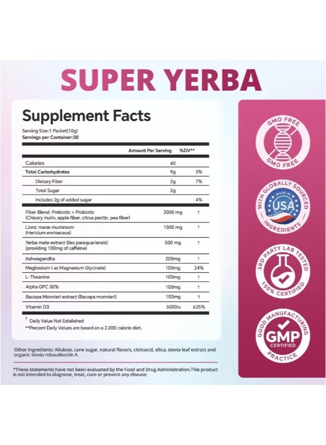 zooone Super Yerba Gut Health Cleansing Energy Tea. Experience the magic of yerba mate with a deliciously refreshing taste. Revitalize and nourish your gut with every sip. Cleansing energy, great taste, and nourishment in every cup.  - Image 2