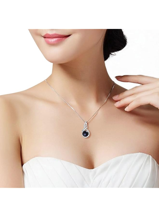 إيروريكس قلادة من اللؤلؤة المفردة للنساء قلادة من اللؤلؤ الأسود المتدلي | قلادة أنيقة بسلسلة قابلة للتعديل | قلادة من اللؤلؤ المطلي بالفضة عيار 18 قيراطًا للنساء - Image 4