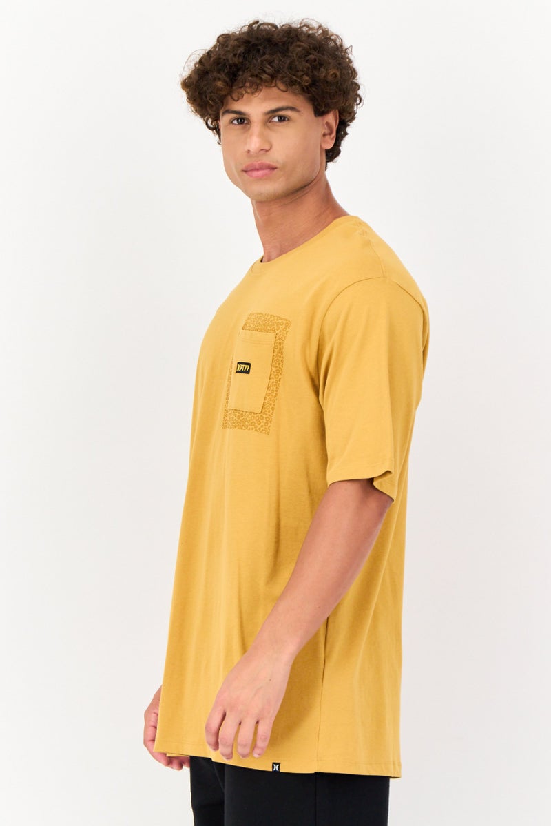 Hurley Men Sportswear Fit Short Sleeve Outdoor T-shirt, Mustard - Image 3