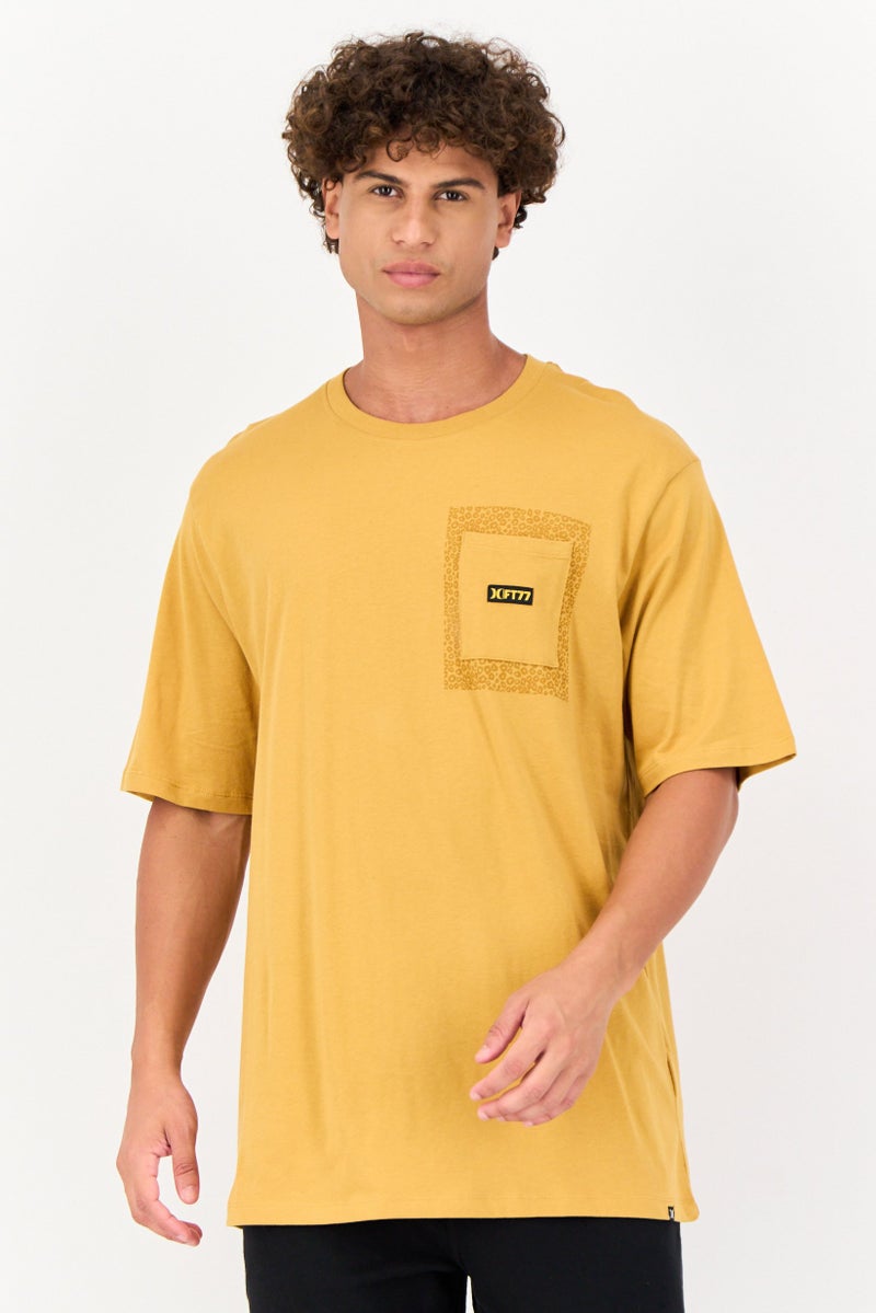 Hurley Men Sportswear Fit Short Sleeve Outdoor T-shirt, Mustard - Image 1