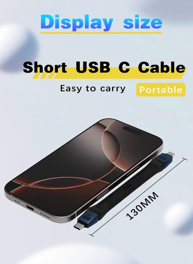 Duttek كابل USB C قصير من دوتيك بسرعة 80 جيجابت في الثانية بطول 5 بوصات [240 واط PD، فيديو 16K/8K@60Hz، تعزيز عرض النطاق الترددي 120 جيجابت في الثانية] كابل Thunderbolt 4 متوافق مع iPhone 16، MacBook، Thunderbolt 5، SSD، MacBook، USB 4 رمادي - Image 5