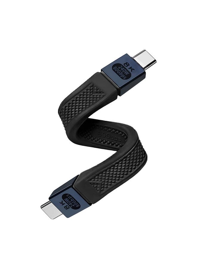Duttek كابل USB C قصير من دوتيك بسرعة 80 جيجابت في الثانية بطول 5 بوصات [240 واط PD، فيديو 16K/8K@60Hz، تعزيز عرض النطاق الترددي 120 جيجابت في الثانية] كابل Thunderbolt 4 متوافق مع iPhone 16، MacBook، Thunderbolt 5، SSD، MacBook، USB 4 رمادي - Image 1