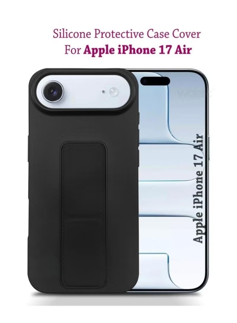 TIGER Case Cover for Apple iPhone 17 Air with Magnetic Hand Grip – 3-in-1 Protective Phone Case in Classic Black – Slim, Durable, Shock-Absorbent TPU Case with Built-In Magnetic Grip & Kickstand Function – Lightweight & Compatible with iPhone 17 Air - Image 1