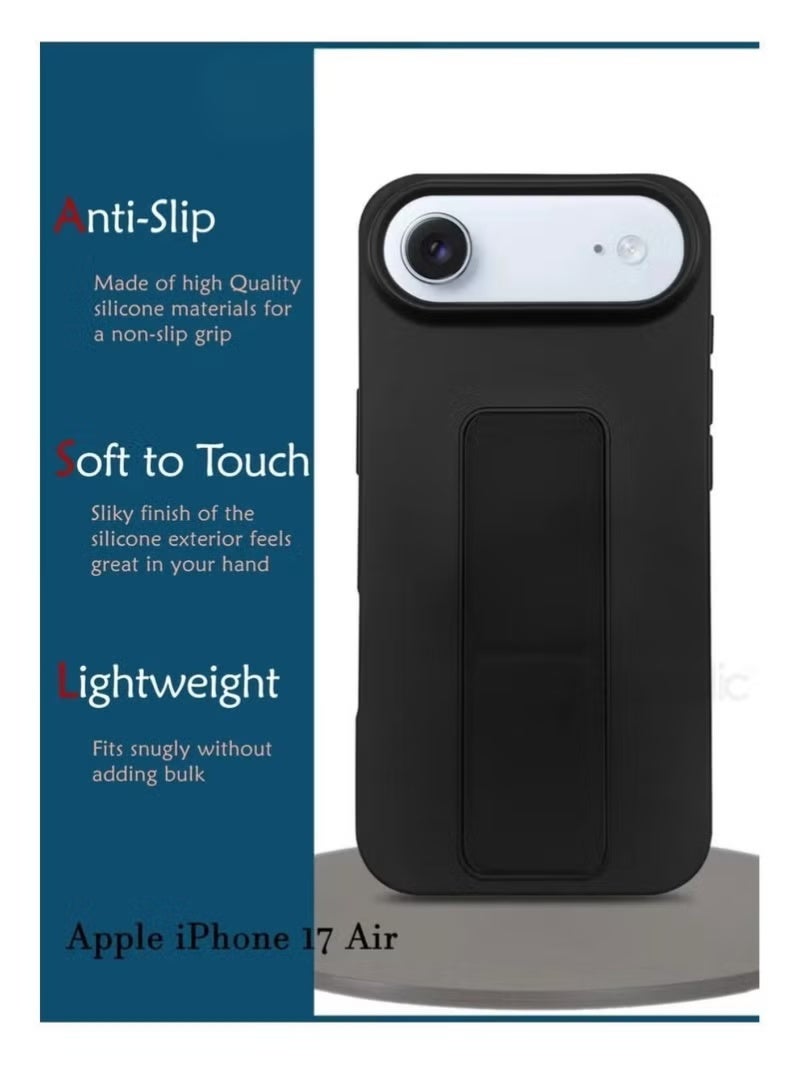 TIGER Case Cover for Apple iPhone 17 Air with Magnetic Hand Grip – 3-in-1 Protective Phone Case in Classic Black – Slim, Durable, Shock-Absorbent TPU Case with Built-In Magnetic Grip & Kickstand Function – Lightweight & Compatible with iPhone 17 Air - Image 2